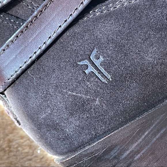 Frye Jane Strappy Tall Slouchy Boots In Dark Brown Suede Size 8 - Picture 10 of 13